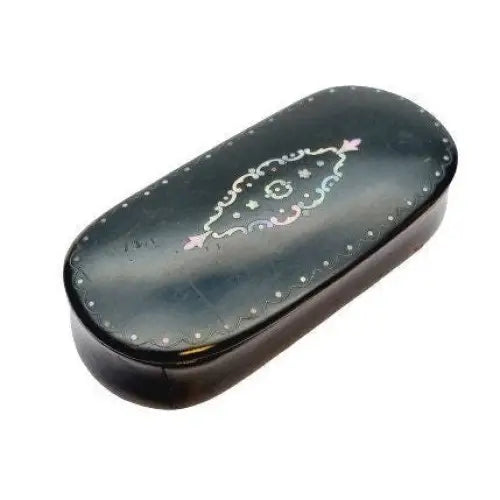Tobacco box Original snuff box Large size Lacquered paper mache e ...