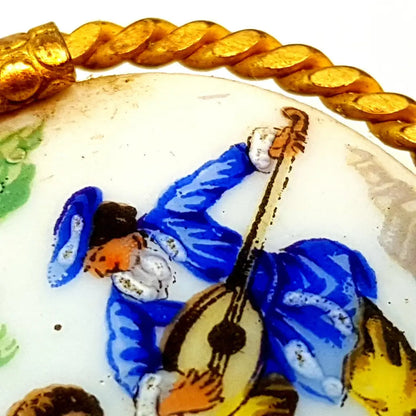 Regala una joya del arte francés broche de porcelana Limoges hecho y pintado