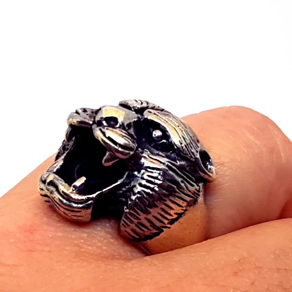 Anillo pantera plata joyería animal anillo felino para mujer anillos gruesos