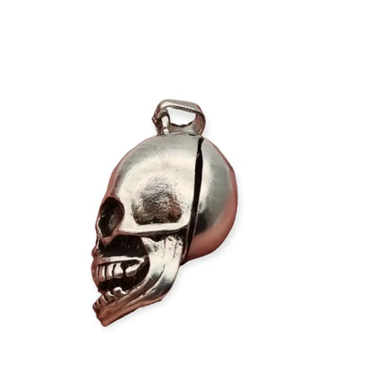 Colgante calavera vintage plata articulado compartimento oculto amuleto