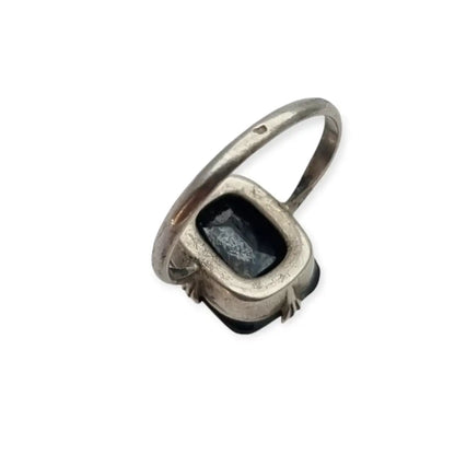 Anillo Art Déco Vintage de Plata con Piedra Facetada para mujer Circa 1950.