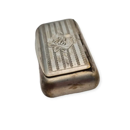 Caja de rapé francesa metal plateado 1900 Regalo especial para coleccionistas.
