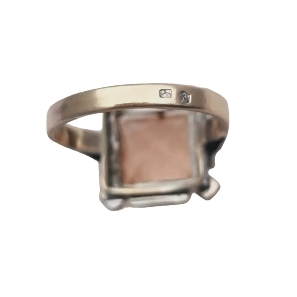 Anillo art decó de plata y piedra rosa años 30-40 regalos para mujer boda