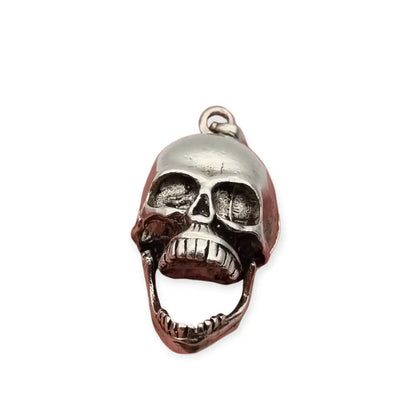 Colgante calavera vintage plata articulado compartimento oculto amuleto