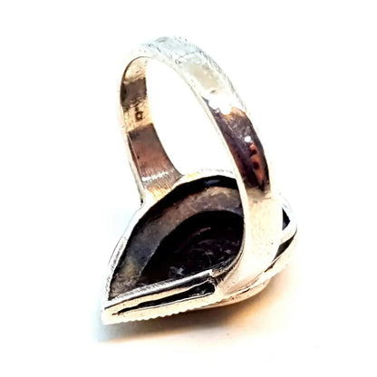 Anillo de ónix vintage para mujer anillo plata ley con piedra joyería