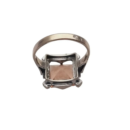 Anillo art decó de plata y piedra rosa años 30-40 regalos para mujer boda