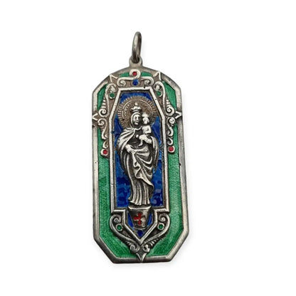 Medalla Religiosa de Plata y esmalte Virgen del Pilar Zaragoza Regalos.