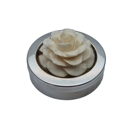 Caja de flores plata para mujer gran flor blanca ella ley 925