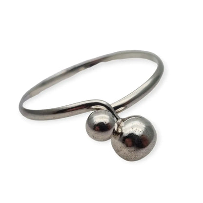 Pulsera de plata diferente dos bolas para mujer regalos retro.