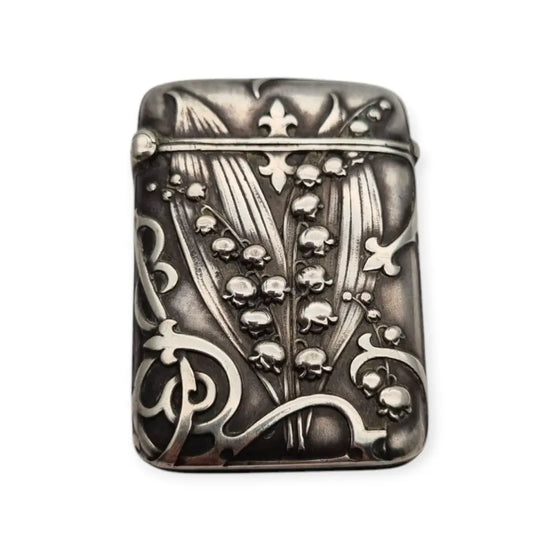 Vesta case Art Nouveau en plata maciza con lirios del valle | Charles Murat