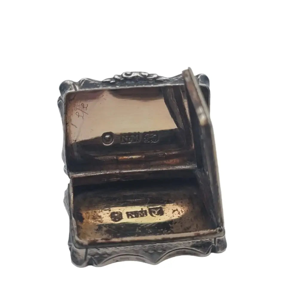 Georgian Nathaniel Mills Silver Vinaigrette caja de fragancia Sterling