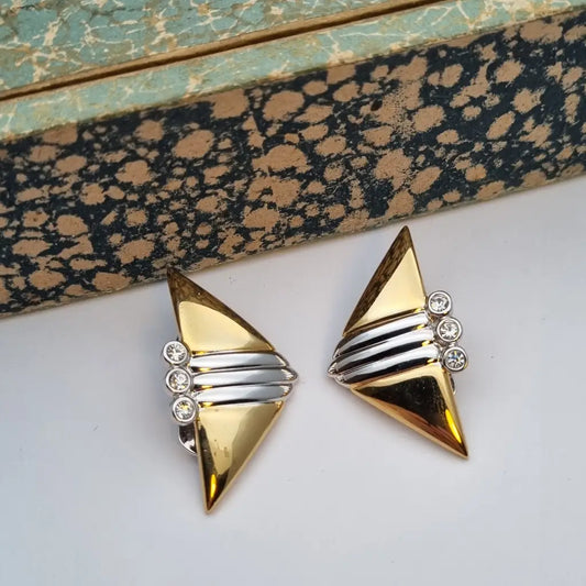 NOS Vintage Auténticos Años 80 Pendientes de Clip Joyería Moda