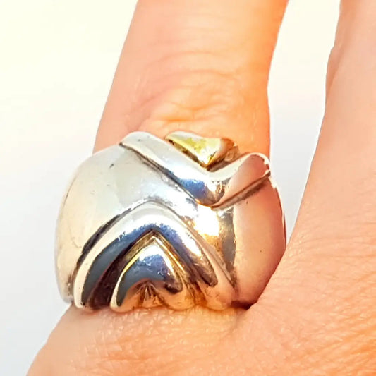 Anillo modernista anillos vintage de plata para mujer