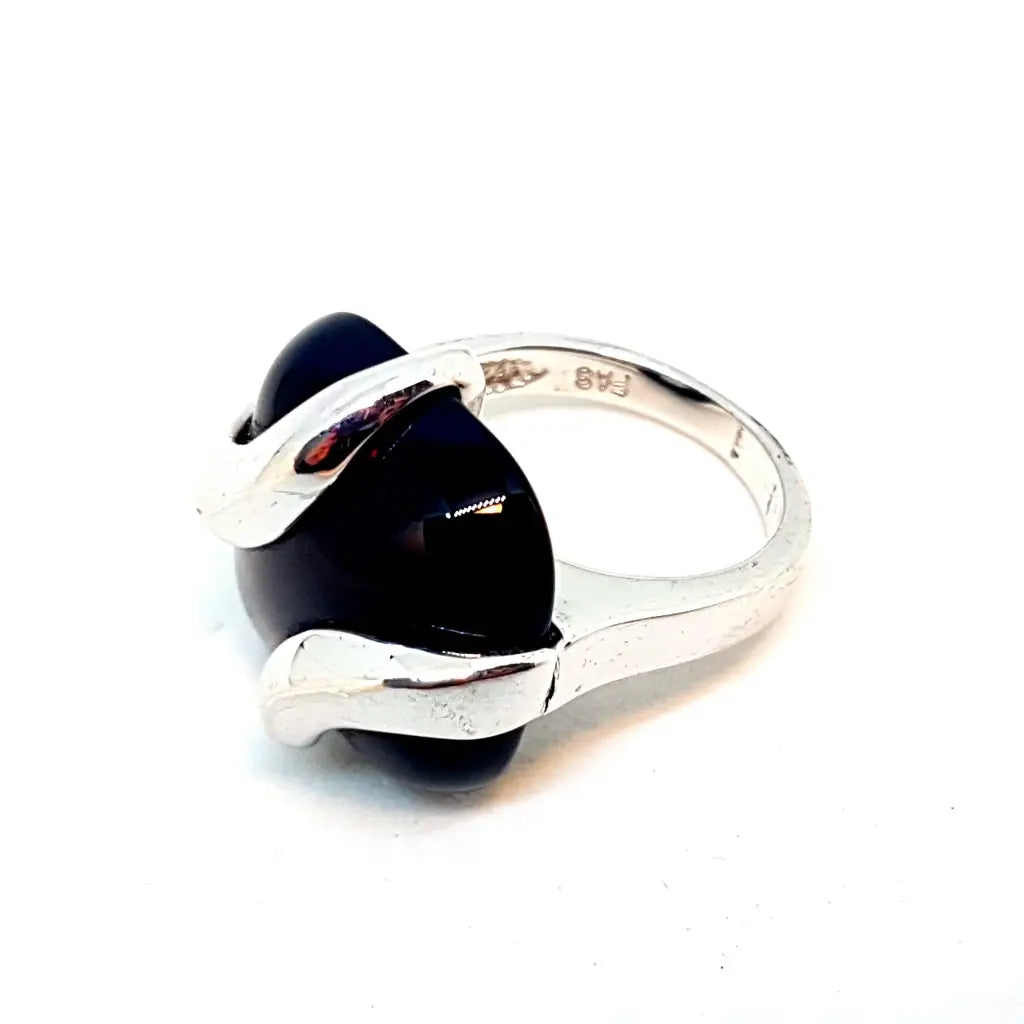 Anillo de ónix mujer vintage anillo negro anillos para plata